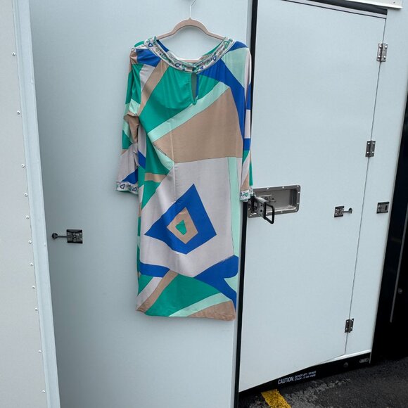 Emilio Pucci Firenze Geometric Print Dress Size M – Made in Italy - Picture 3 of 3